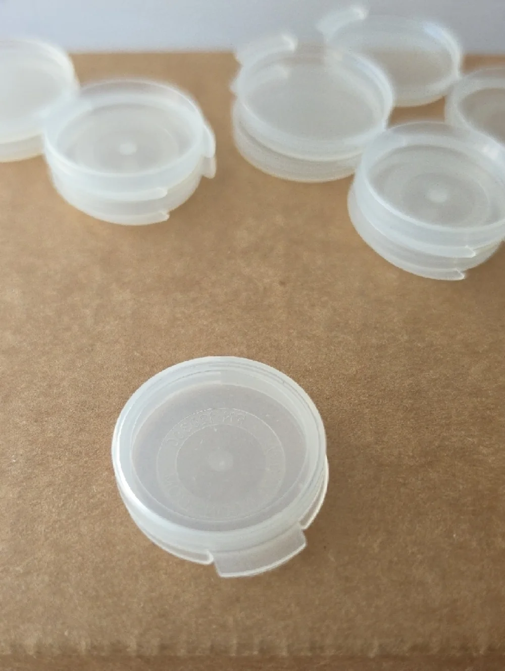 Clear Plastic Paint Pot Caps - Pack of 8